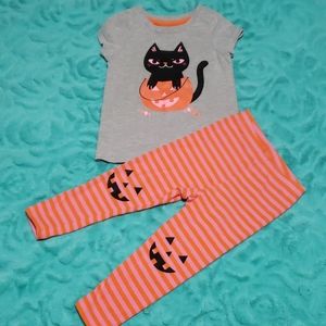 Cat & Jack Halloween Cat and pumpkin outfit 2T